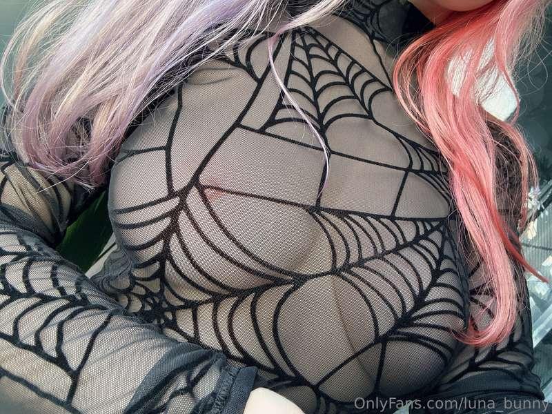 Can you come help set these tiddies free of this web? 🥺🕸️