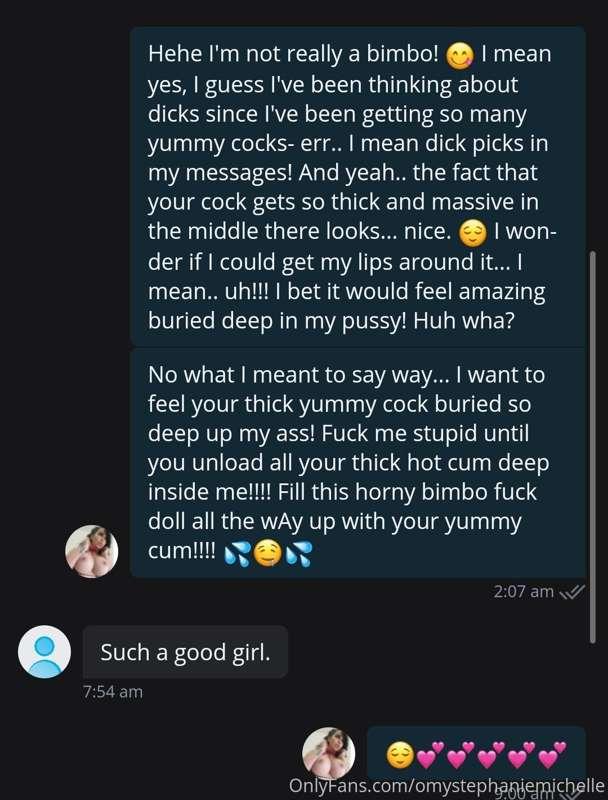 I tried to prove I wasn't a bimbo! But the photo of his cock..