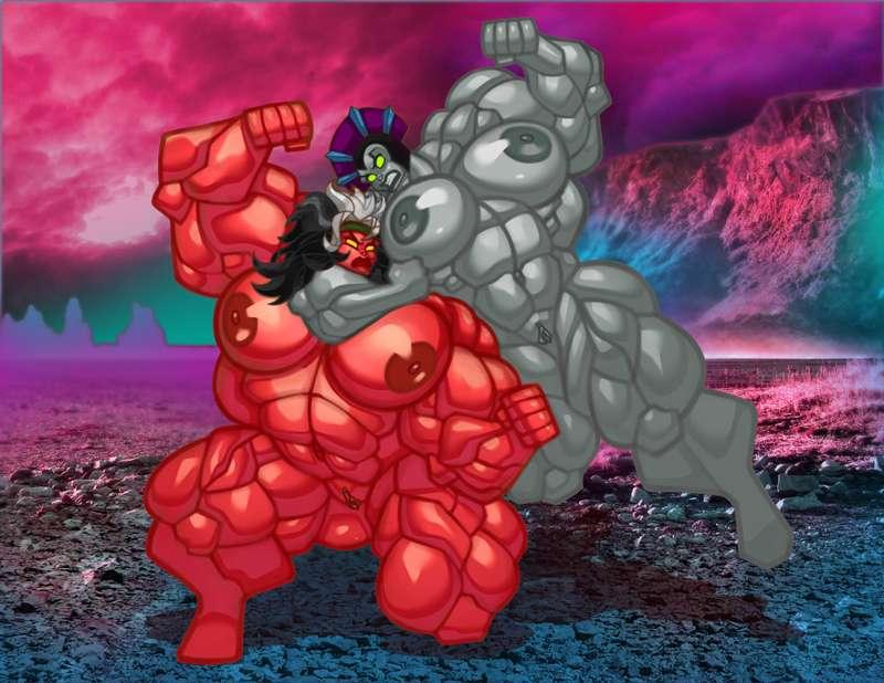 Rogue vs. Evil Lyn 6 Red vs. Gray She-Hulk version