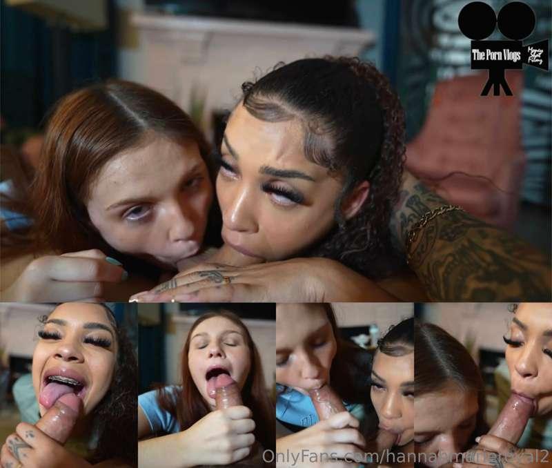Two sexy **brace faces give sloppy top** to a **BIG Peruvian..
