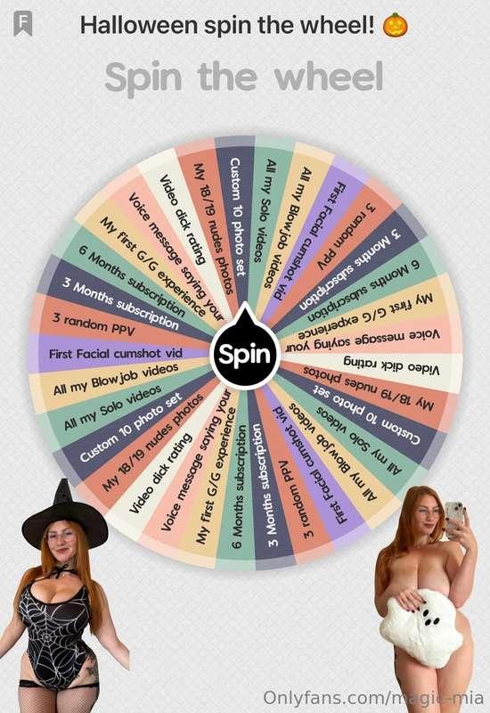 🎃SPIN THE WHEEL 🎃1 SPIN= 15$ ❤️🎁Tip 15$ to spin the wheel! 👻..