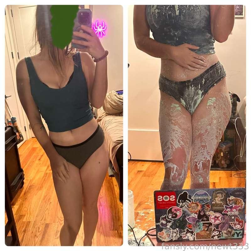 Here are pics and a ten minute clip from my second WAM session. I played with green slime / gunge / goo. I poured all over my ass, thighs, and even down my panties like 5 times, so squishy and messy &lt;3 

At the end of the video are some nudes of the aftermath with my ass and pussy in the shower. I've also posted them for your viewing convenience should you be interested! 

Thanks :)