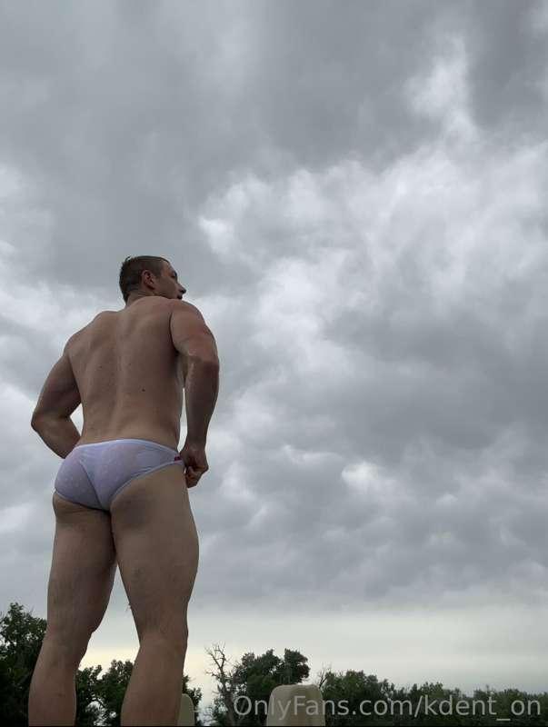 I love standing in the rain….In my undies.