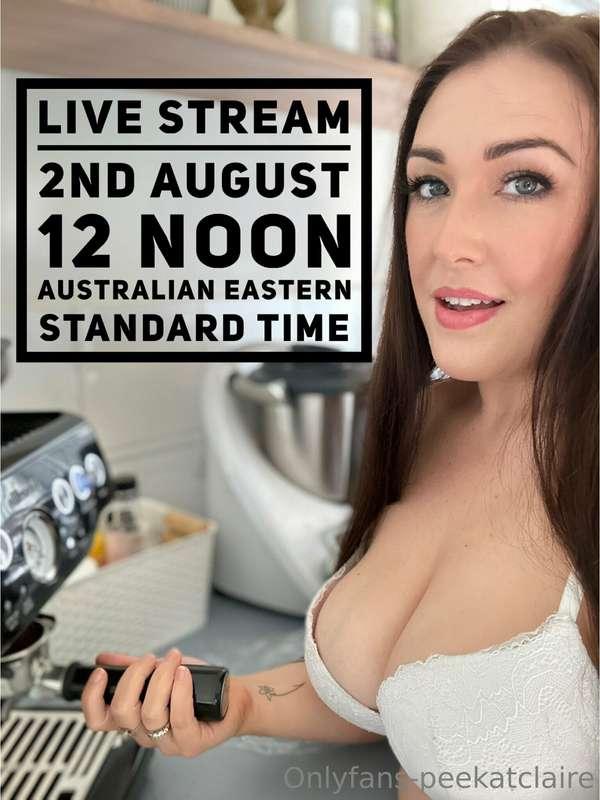 ***Save the  Date - Wednesday 2nd August, 12 Noon AEST***
I ..