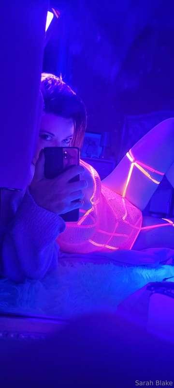 Glowing fishnet and a little attitudeI light up more than ju..