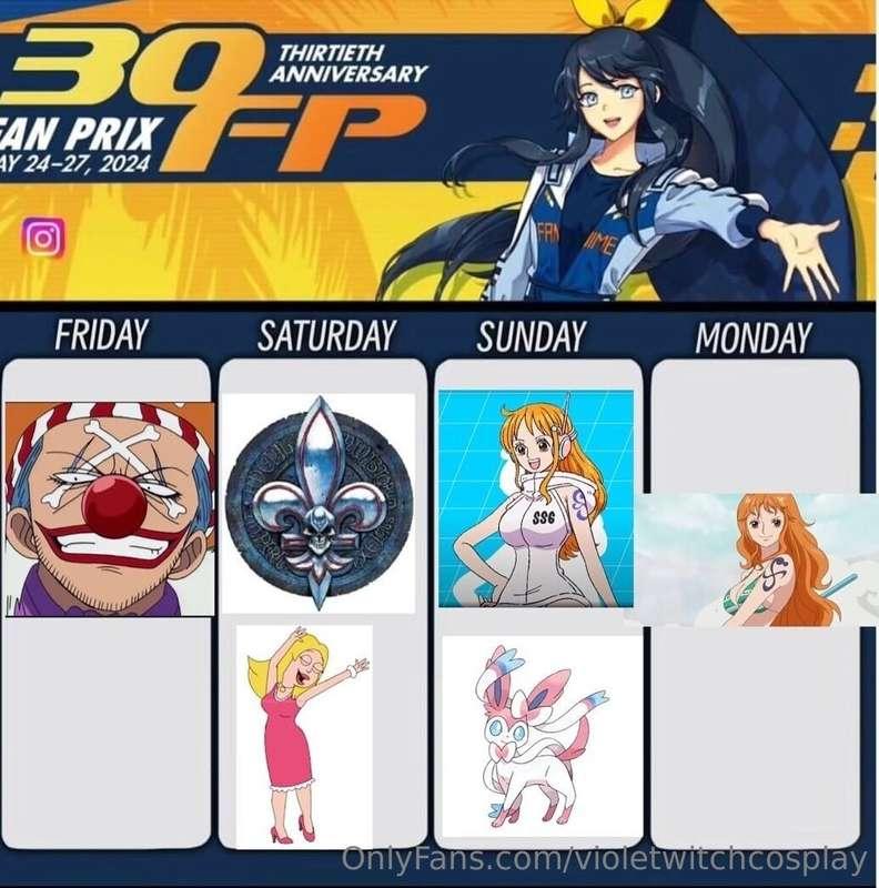 Here is my line up for fanime this weekend! I’m so excited!!..