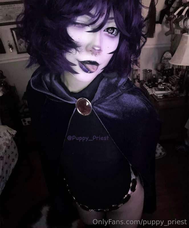 Raven cosplay PLUS bunny boy mouth stuff! I don’t usually li..