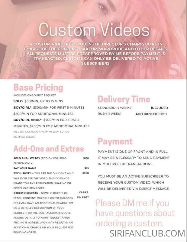 ⚡CUSTOM VIDEO MENU⚡
❗NEW❗
Interested in getting a custom vid..