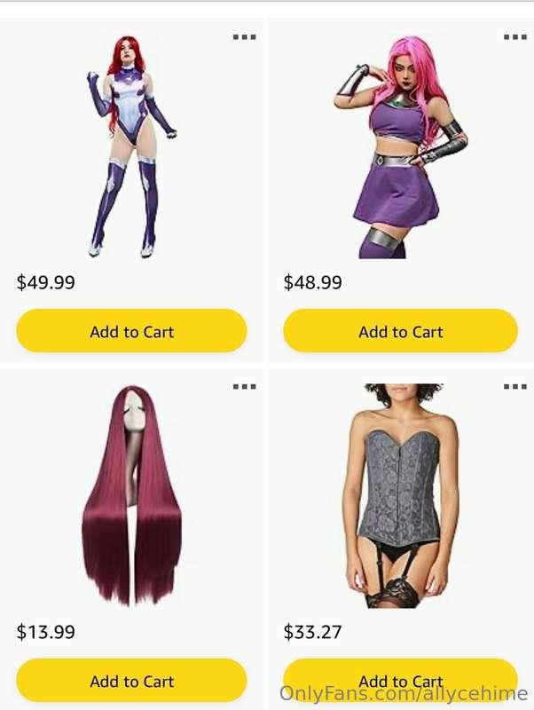 I added a few new cosplay items to my wishlist, if you want ..