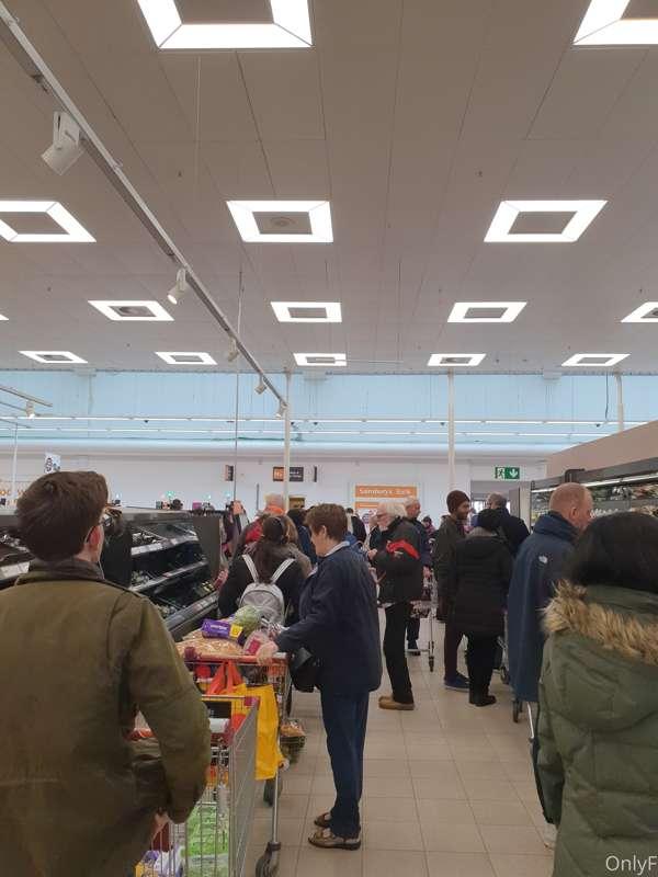 The que in sainsbury's was no joke... I thought everyone was..