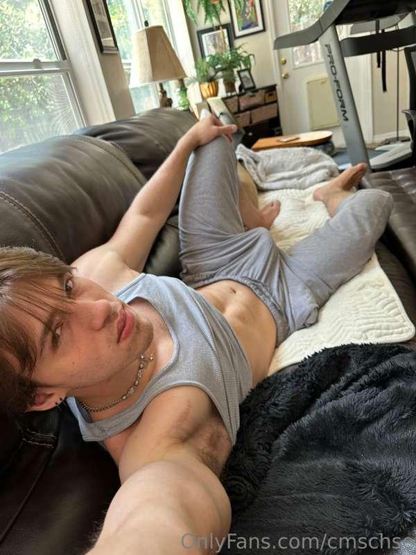 Couch grey sweat pants ft. Banana in my pants ;)