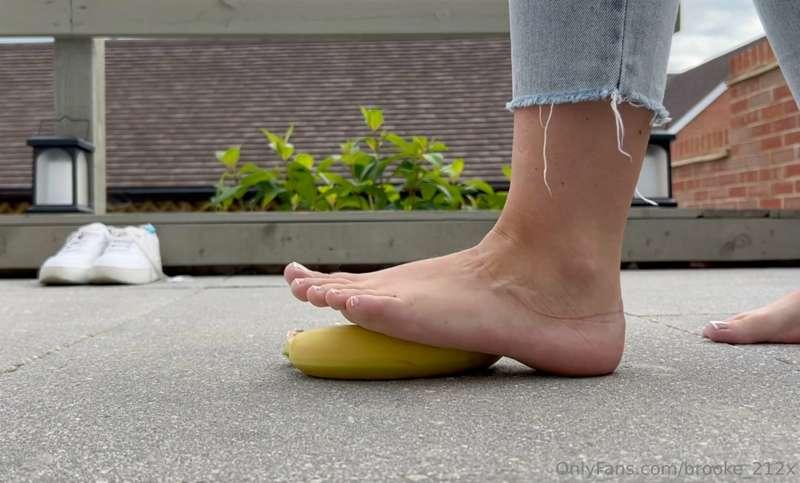 Watch me march up and down barefoot crushing bananas one by ..