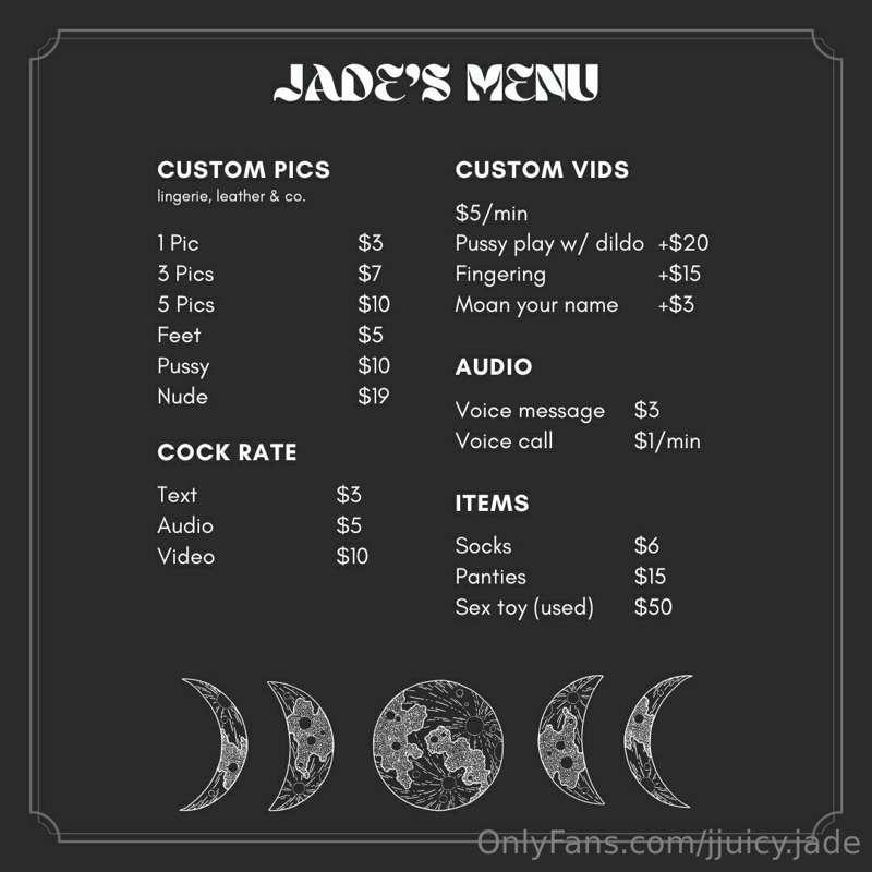 hey babes, wanna take a look at my menu? 🤫
I know you can't ..
