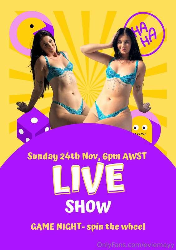 🎲 LIVE SHOW THIS SUNDAY NIGHT 🎲 6pm AWST xxx BRAND NEW SPIN ..