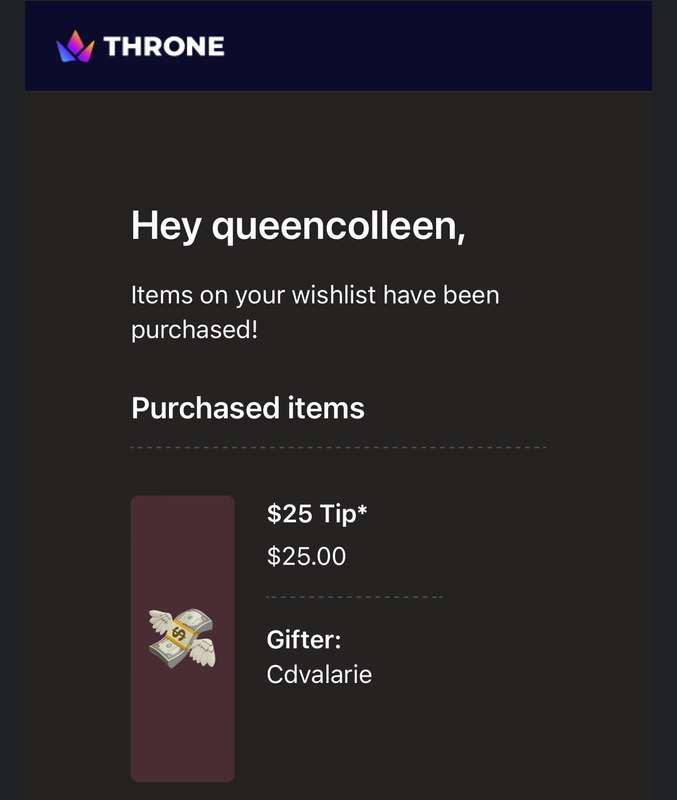 Love seeing My sissy send My first gift on Throne! 🥰  Sendin..