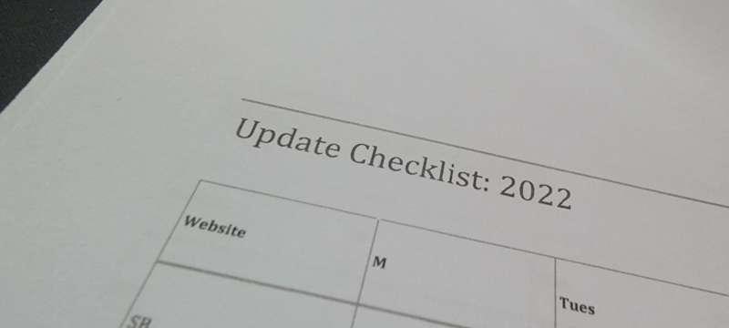 Made a new update checklist and content plan for 2022. It wa..