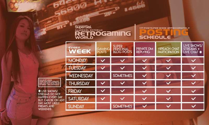 Patron Messages | RetroGaming World Posting Schedule