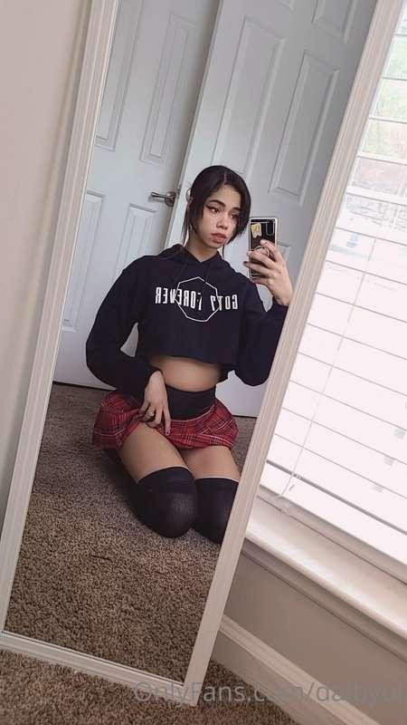 Putting on my plaid skirt, hopefully later you can make it h..