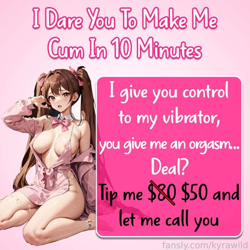 Help, i'm horny!! Tip me $50 and I'll give you 10 minutes to prove me that you can make me cum in 10 minutes. Do you accept the challenge?😉

#orgasm #cumming #vtuber #asmr