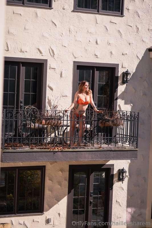 patiently waiting for AJ to come bend me over this balcony