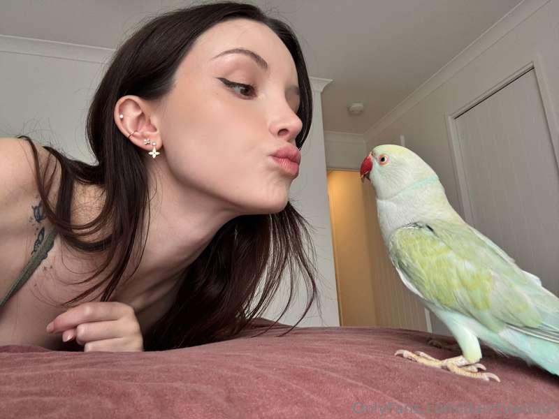 Opal’s being stingy with kisses this morning 😤 Think you can..