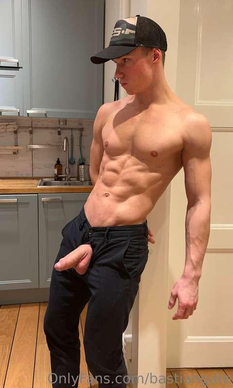 In my kitchen handling some meat💦😉