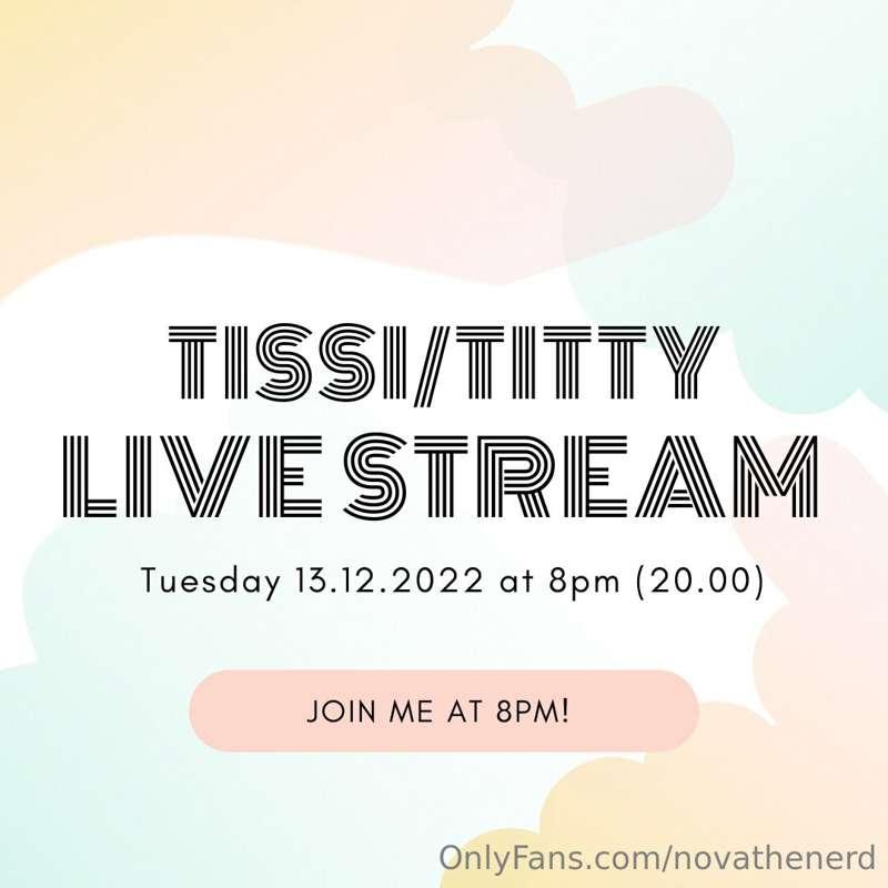 CANCELLED/ PERUTTU!!
TISSI/TITTY LIVE STREAM TODAY AT 8pm (2..