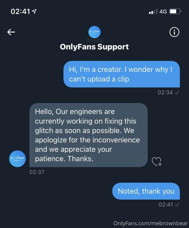 I tried to contact the onlyfans about unable to post a clip...