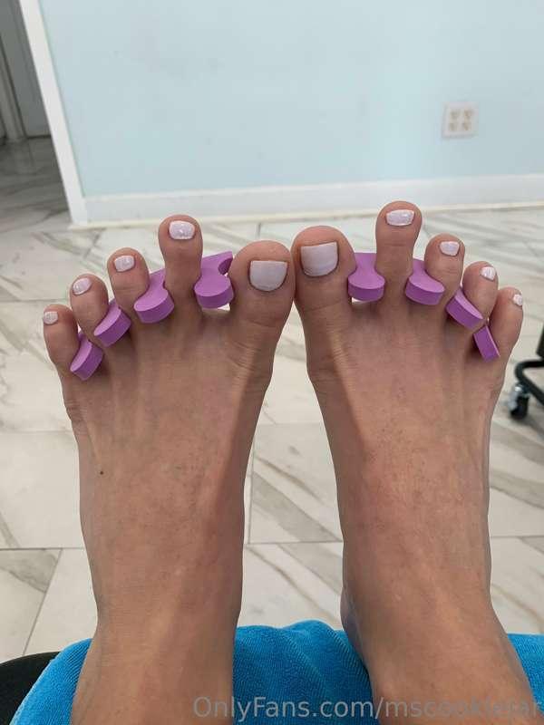 I’m sick in bed today, but I DID get a pedicure yesterday. F..