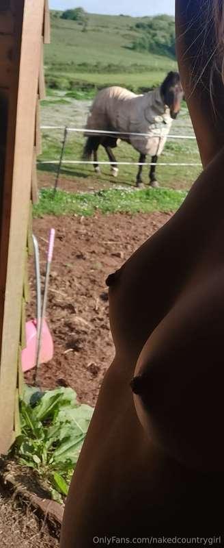 Just another naked day working on the farm. 