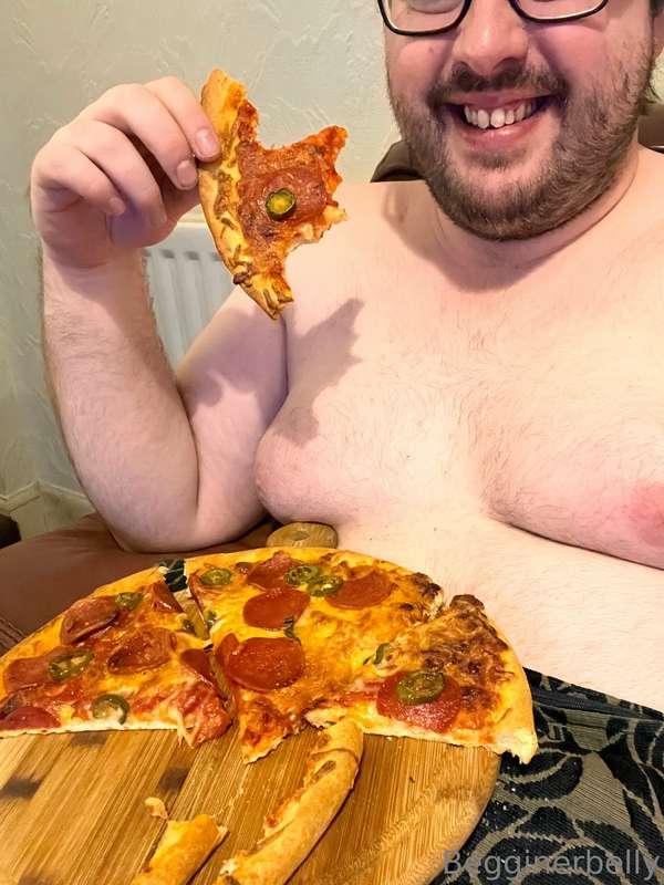 I was having a slightly over cooked pizza when I kept gettin..