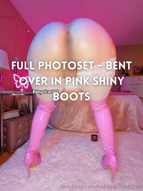 🪽 Bent Over in Shiny Pink Boots - Full Photoset 🪽I want you ..