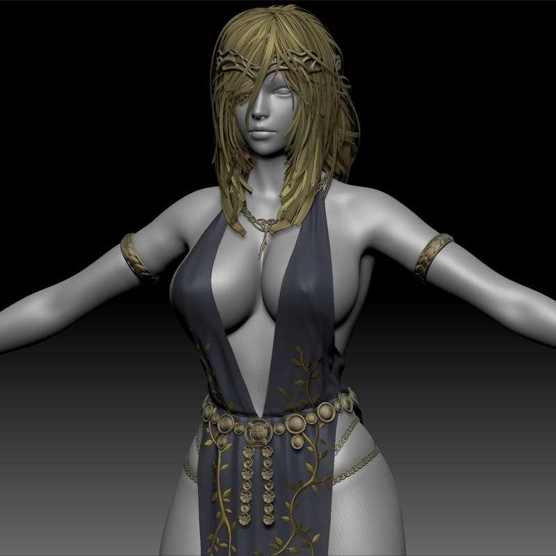 Queen Marika's Dress High Poly WIP