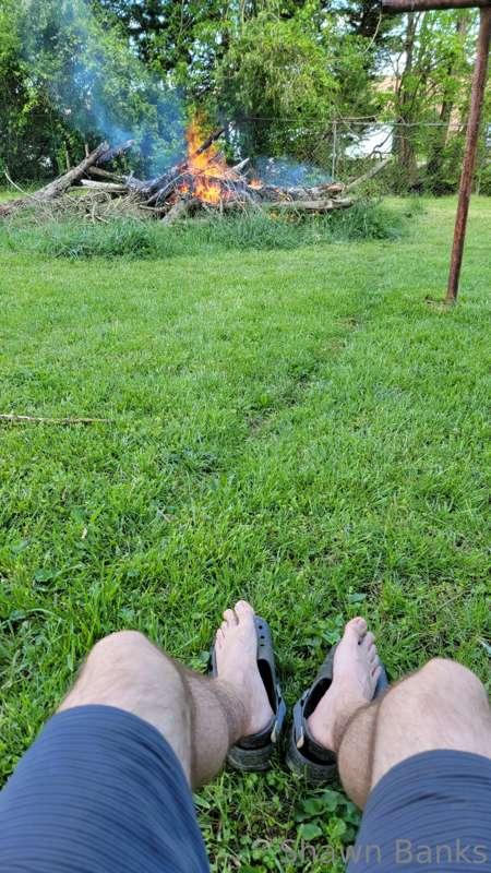Relaxing outside for a few.