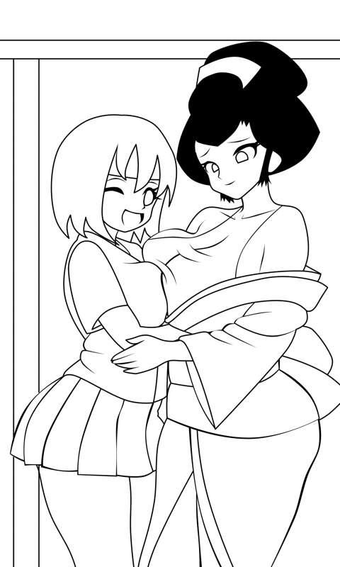 Commission - Onui and Ohina WIP and lines
