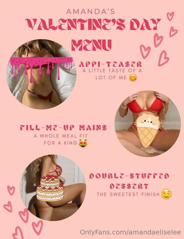 It’s me on the menu all day long 😋 Happy Valentine’s Day! 💘