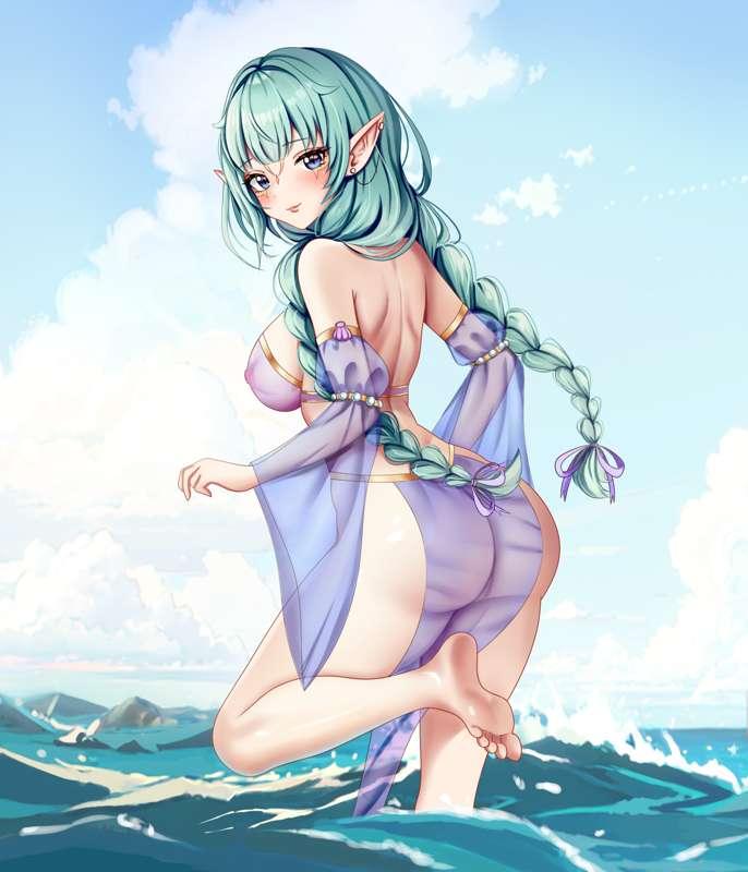 Commission A girl in the ocean