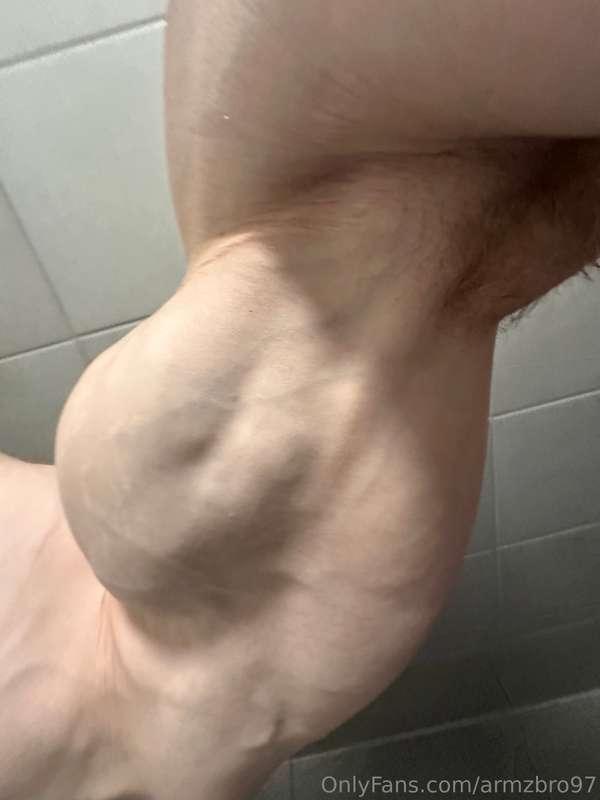 OH MY BICEPS!!! Look at that massive throbbing veiny ball of..
