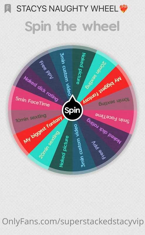 Wanna play a game with me?😈 Come spin the wheel and win one ..