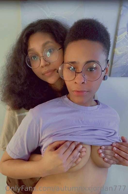 Caressing her lovely tits 😌