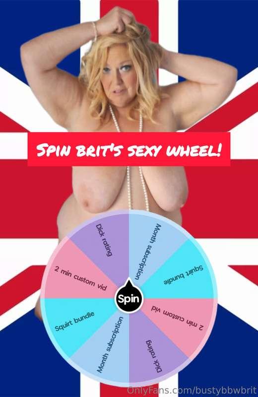 SPIN BRIT’S SEXY WHEEL - WOOP WOOP!!!Prizes include: Dick ra..