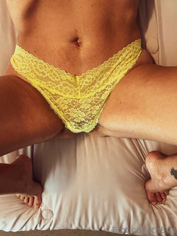 What do you think of yellow lace panties? The only thing tha..