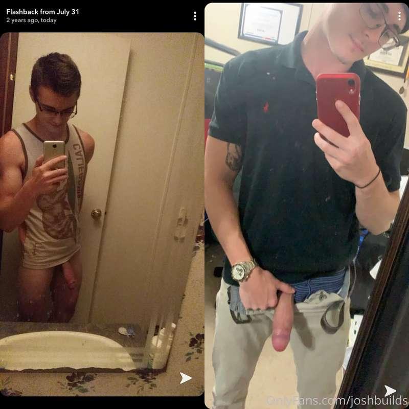 The evolution of my dickpics from 2 years ago 😆 almost like ..