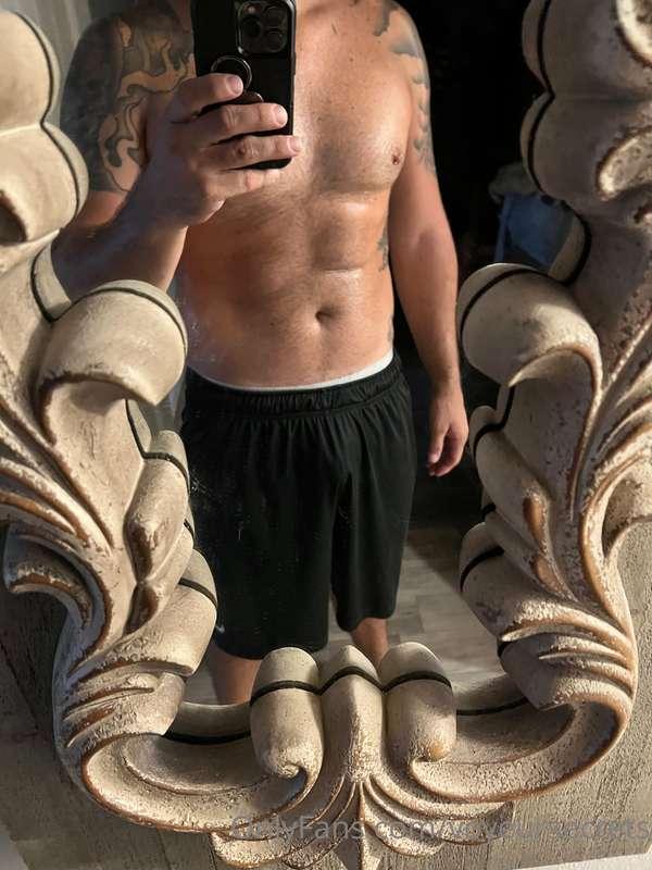 Daddy did his outside chores for the day. Will you come wash..