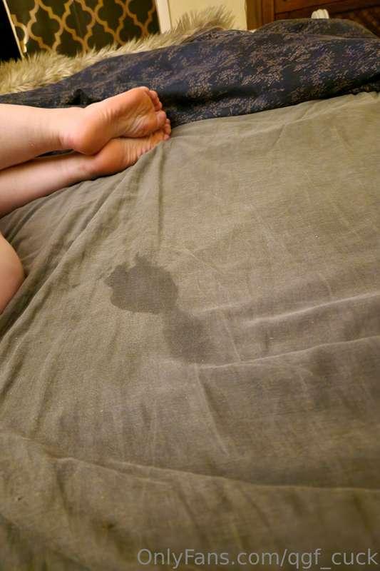 The bull left a wet patch on my side of the bed...