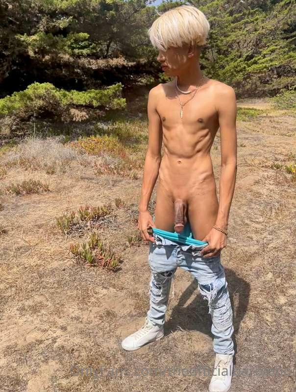 Naked twink in the wilderness