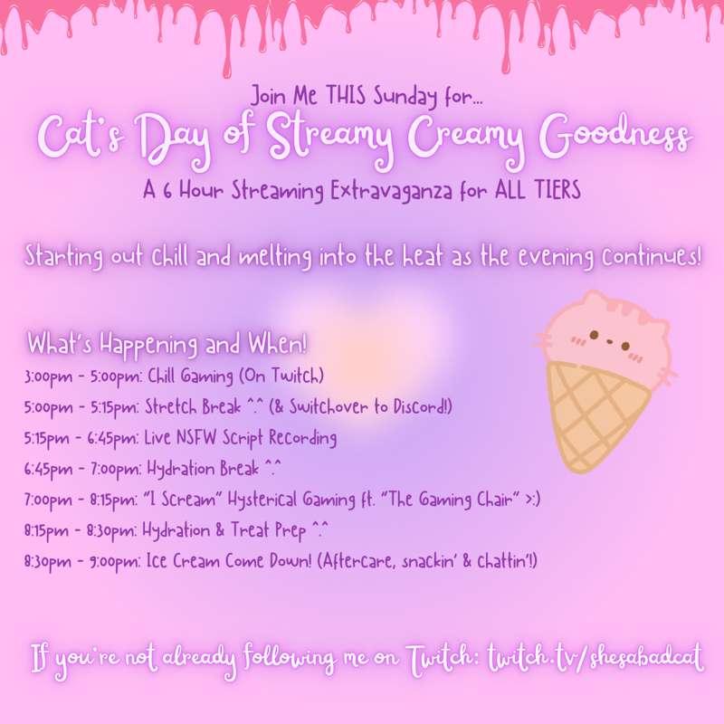 Thisss Sunday Sunday SUNDAY: Streamy Creamy Goodness... Let's Gooo 😍🍦 [Chill Gaming on Twitch] [Hysterical Gaming, Script Recording and Sweet Treat Aftercare on Discord] [All Tiers on Discord!] 