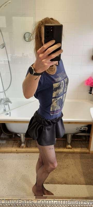 Wonder woman T, fishnet, slutty fucking whore