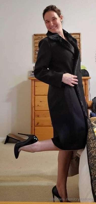 Fun with my new coat.. might not be much under it 😉