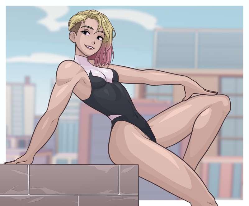 Spider-Gwen in a swimsuit 2